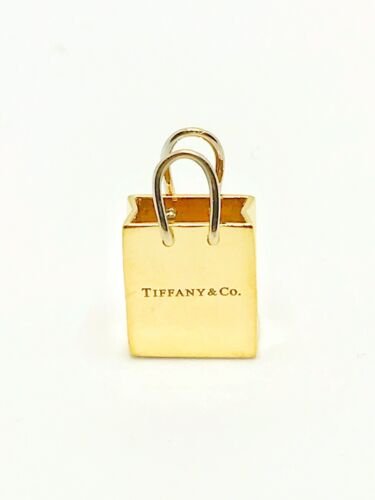 Tiffany Co. Shopping Bag 18K Two Tone Gold Charm 5.8g DeWitt s Diamond Gold Exchange